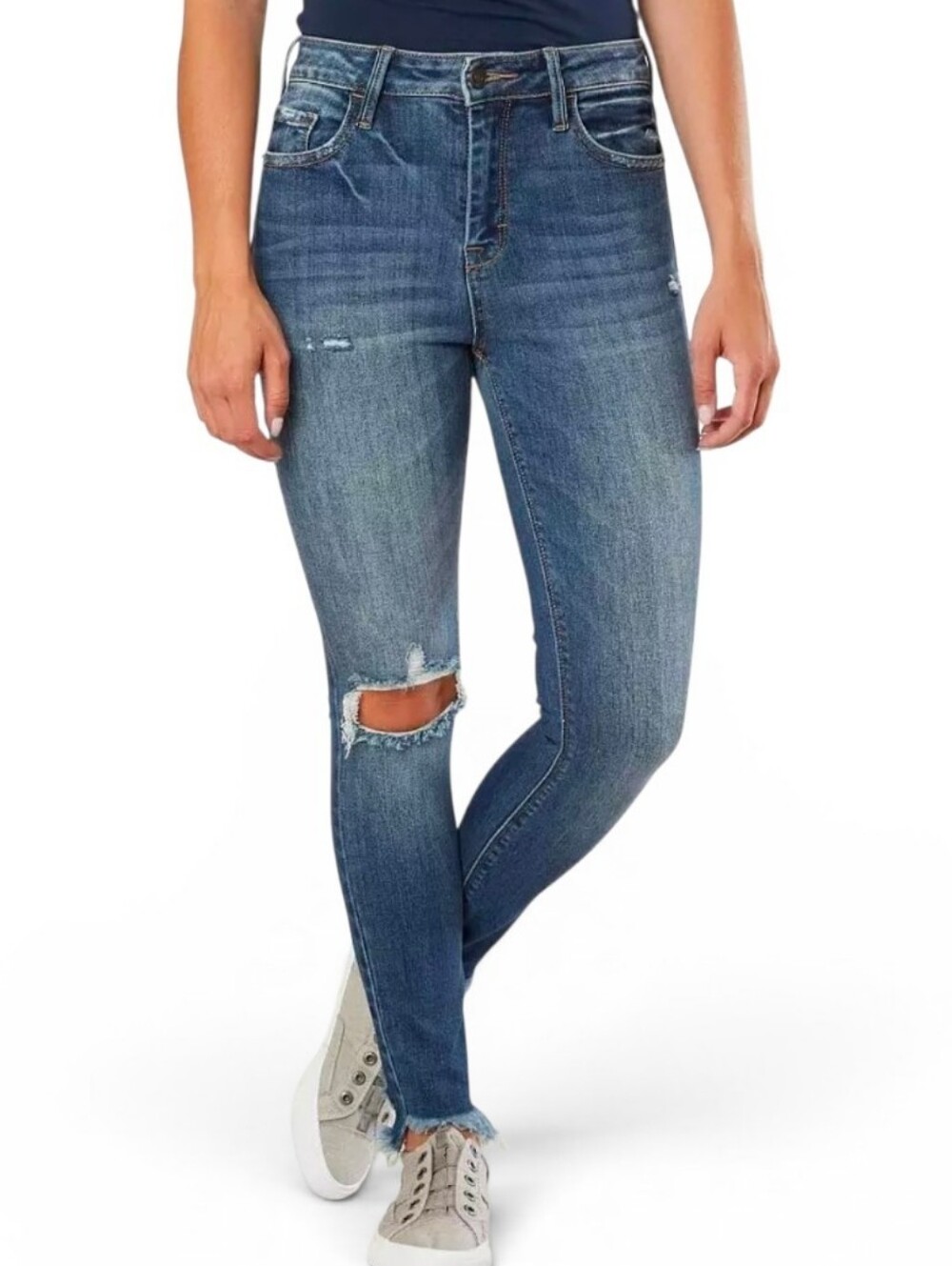 HIDDEN Taylor Raw Hem Distressed High Rise Ankle Skinny Stretch - Size 27